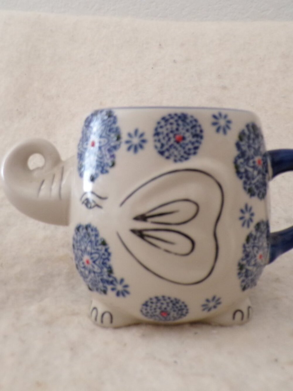 EB Hand Painted 3D Figural Mug Coffee Cup Elephant Japan